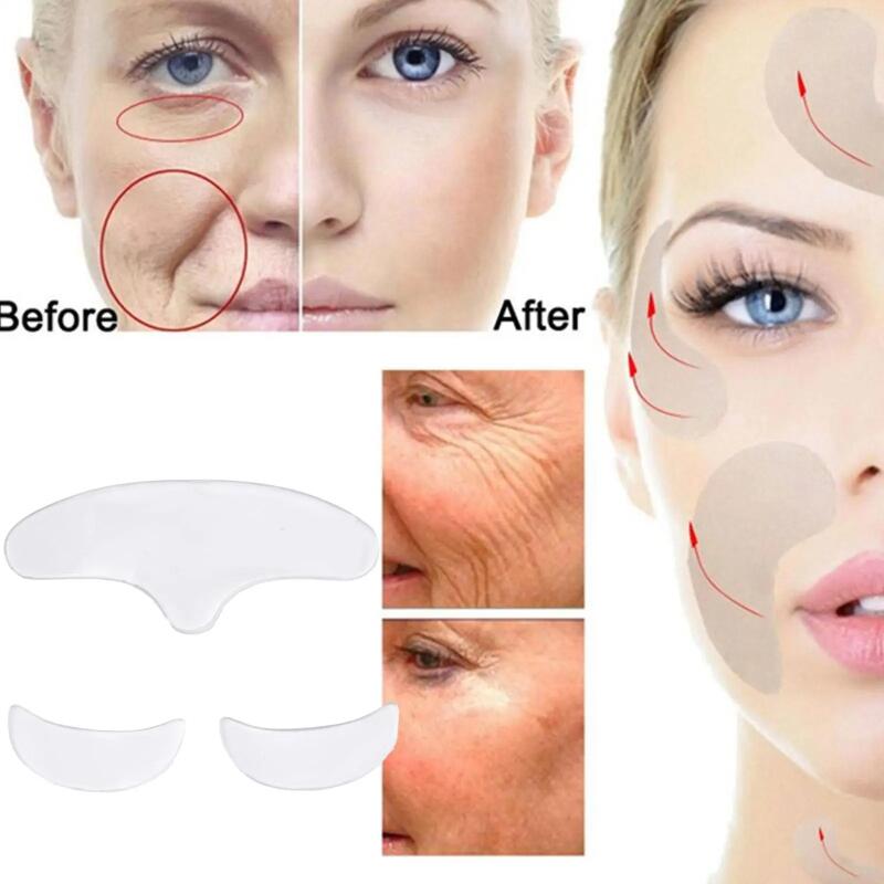Transparent Silicone Anti-Wrinkle Patches Set for Eyes Forehead Neck, Reusable Face Firming Beauty Pads Sleep-Friendly Wrinkle Reduction