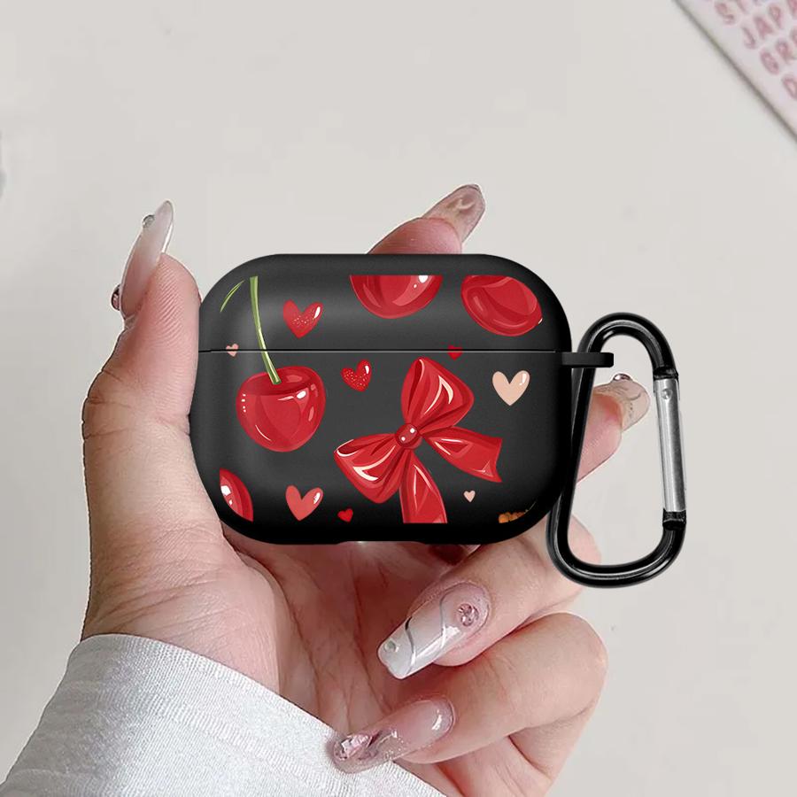 Case For Airpods Pro3 Pro 1 3 Pro2 4 2 Earphone Cases Cover Red Lovely Cherry
