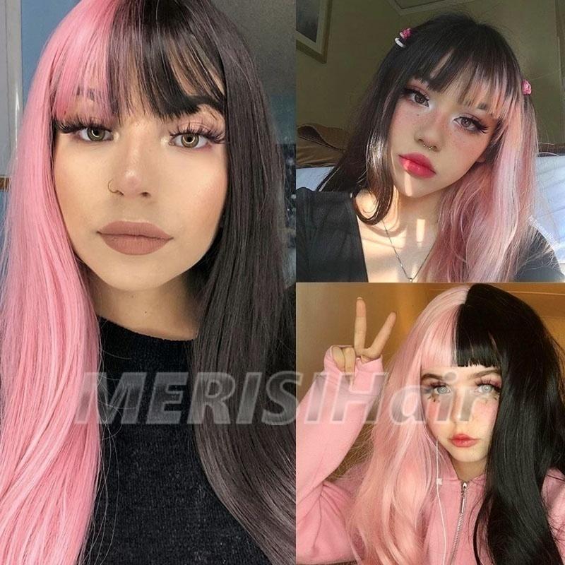 Probeauty Perruque longue et bouclée rouge pour filles, enfants, costume de princesse avec chignons pour Halloween, cosplay, fête