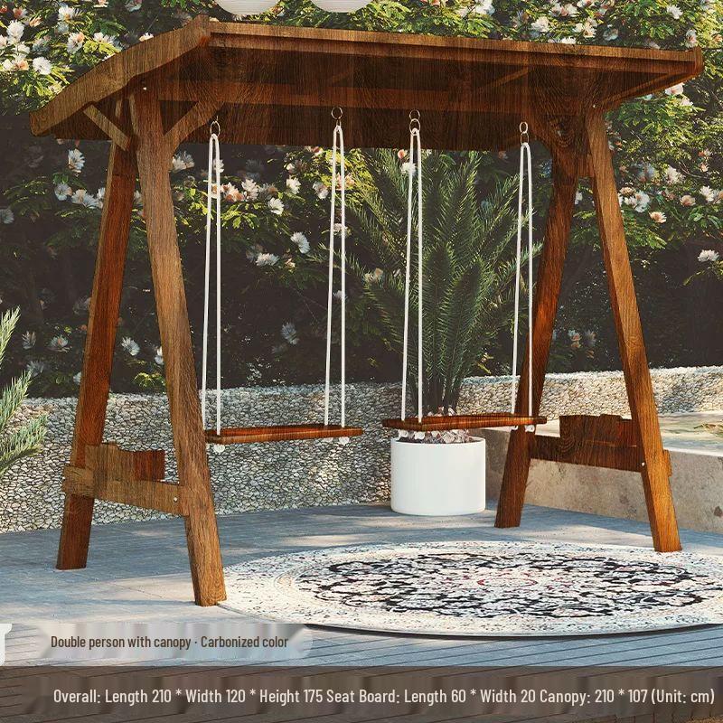 Outdoor Solid Wood Garden Swing Chair