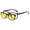 PC 2In 1 New Style Magnet Clip On Glasses Frame Trend Fishing Driving Sunglasses For Men  Optical Computer Glasses UV400