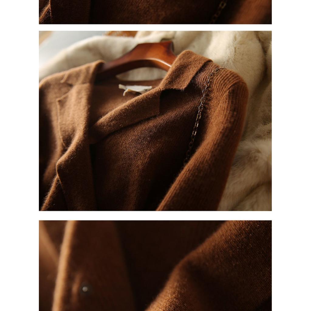 Autumn Women's Clothing New Style, Elegant Commuting, Elegant Temperament Suit Collar, Slimming Knitted Sweater, Cross Design Feeling Knitted Sweater