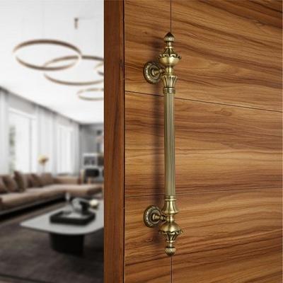 Lotus Door Handles for Main Door  Main Door Handle  Door Handle  Zinc Alloy (Pack of 1) Antique Finish