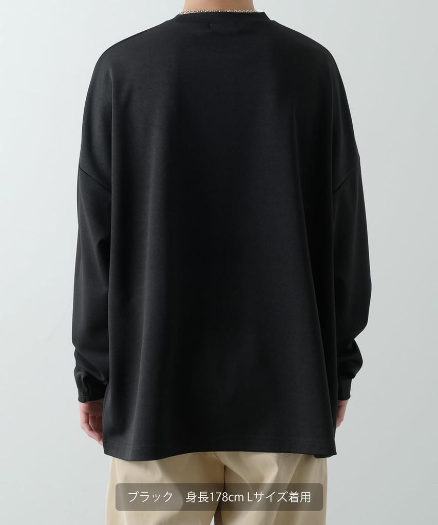 Improves Men's Ponte Dolman Long Sleeve T-Shirt, 50419, Black/Off White