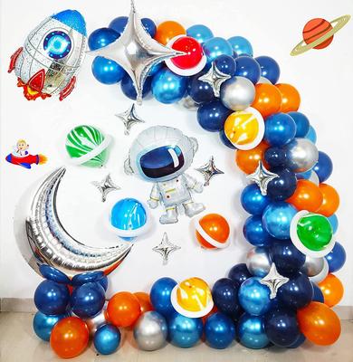 Baby Birthday Space Balloon Set Rocket Astronaut Balloon Universe Planet Theme Children'S Birthday Party