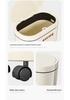 Press-Type Trash Can with Lid and Wheels for Bathroom Crevice
