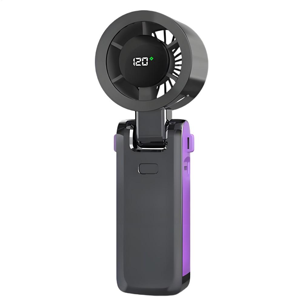 Rechargeable Fan Foldable Cooling Fan With Digital Display Multi-speed Settings Lightweight Cooling Device For Backpacking