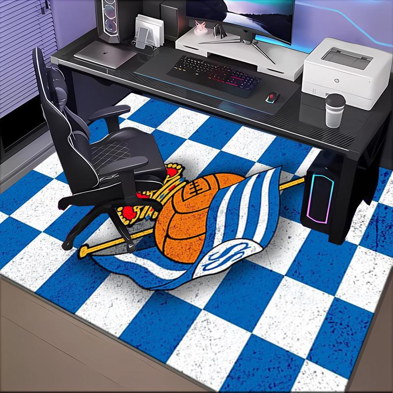 Real Sociedad Rug Game Carpet, Floor Mat for Bedroom Living Room Entryway Rug, Home Decor Idea Gift for Christmas Birthday