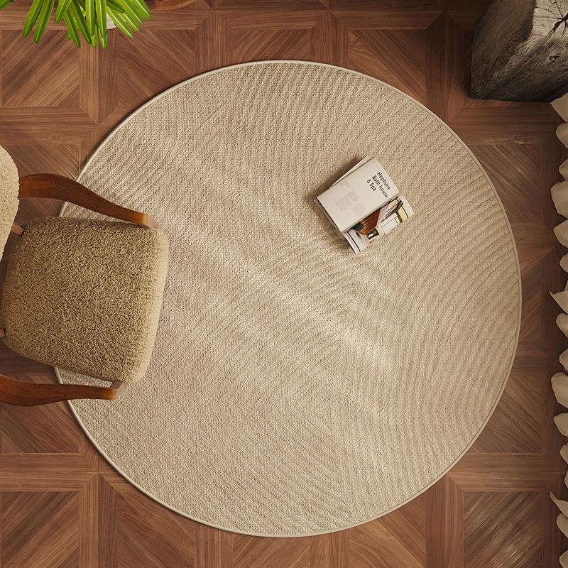 Round Flannel Modern Rug for Living Room, Study, or Bedroom - Perfect for Sofa, Coffee Table, Chair Pad, or Bedside Mat