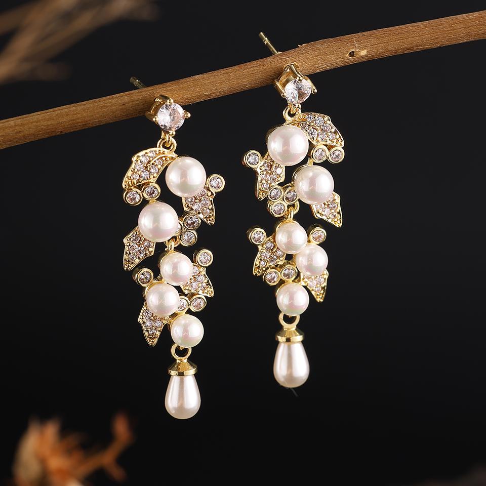 ZAKOL Clearance AAA Cubic Zirconia Wedding Bridal Dangle Earrings for Women Shiny Zircon Luxury Party Zircon