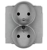 Deco Soft Double Socket with Cover For Frame Silver Metallic 7Dgprso-2Zp