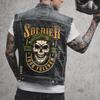 2502 * Cross-border Source Manufacturer Locomotive Denim Vest Men's European and American Four-season Classic Sleeveless Jacket Top