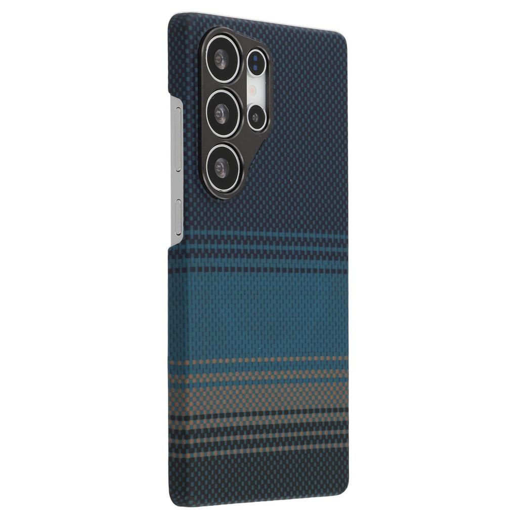 Per Samsung Galaxy S25 Ultra Custodia Magnetica Ritagli Precisi Cover per Telefono in Fibra Aramidica Gradiente con Cornice Obiettivo in Metallo