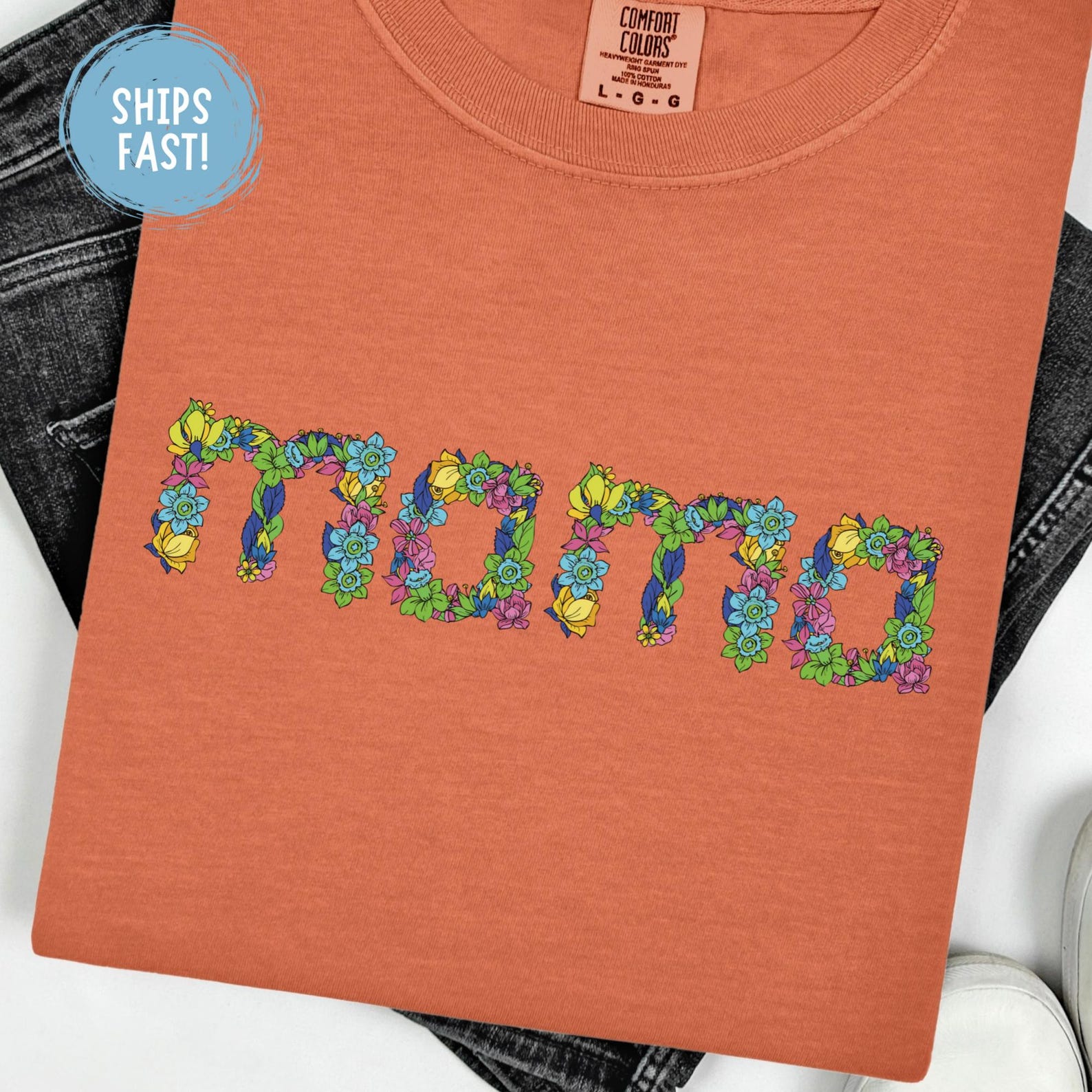 Spring Floral Mama Shirt Floral Mom Life Tee Cute Mama Bear Flower Graphic Shirt Motherhood Gift For Mom Spring Aesthetic Comfort Colors XL