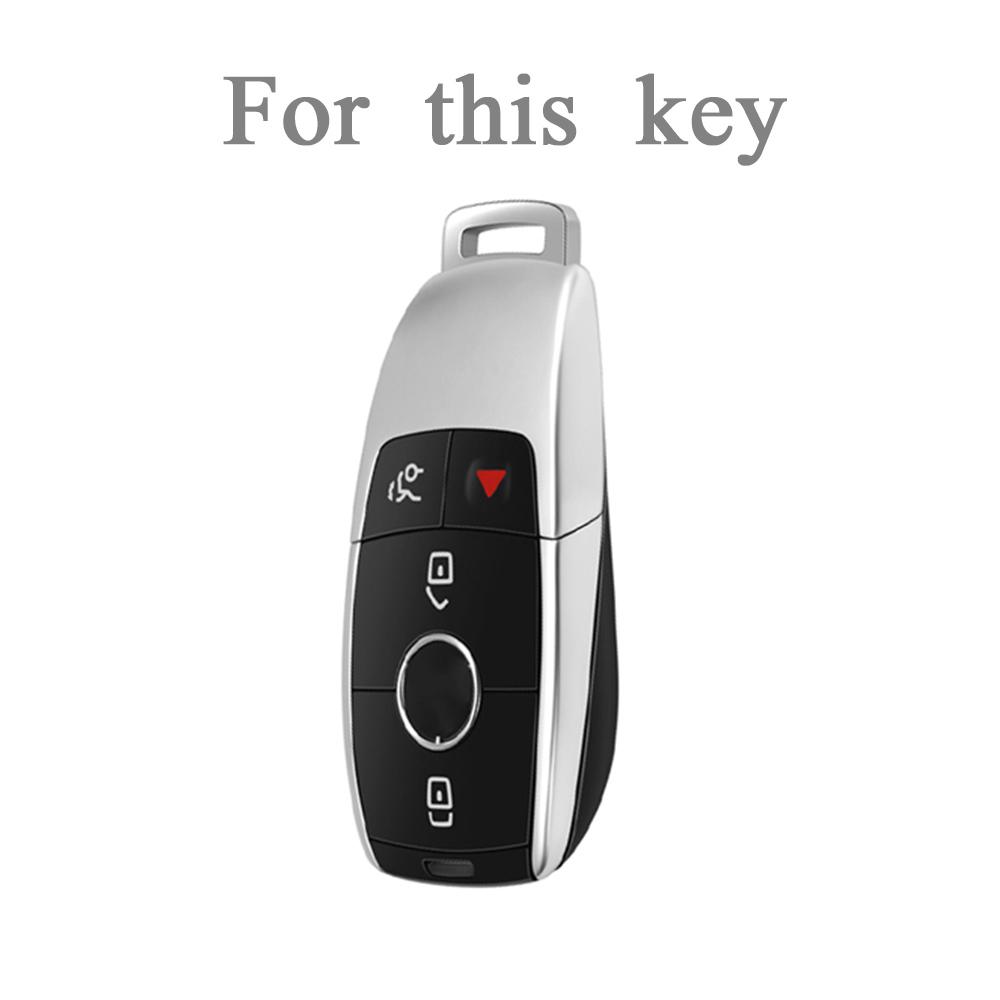 4 Buttons TPU Car Key Case Cover For Mercedes Benz E Class GLC CLE CLA GLB GLS W177 W205 W213 W222 X167 AMG E200 E260 Key Ring