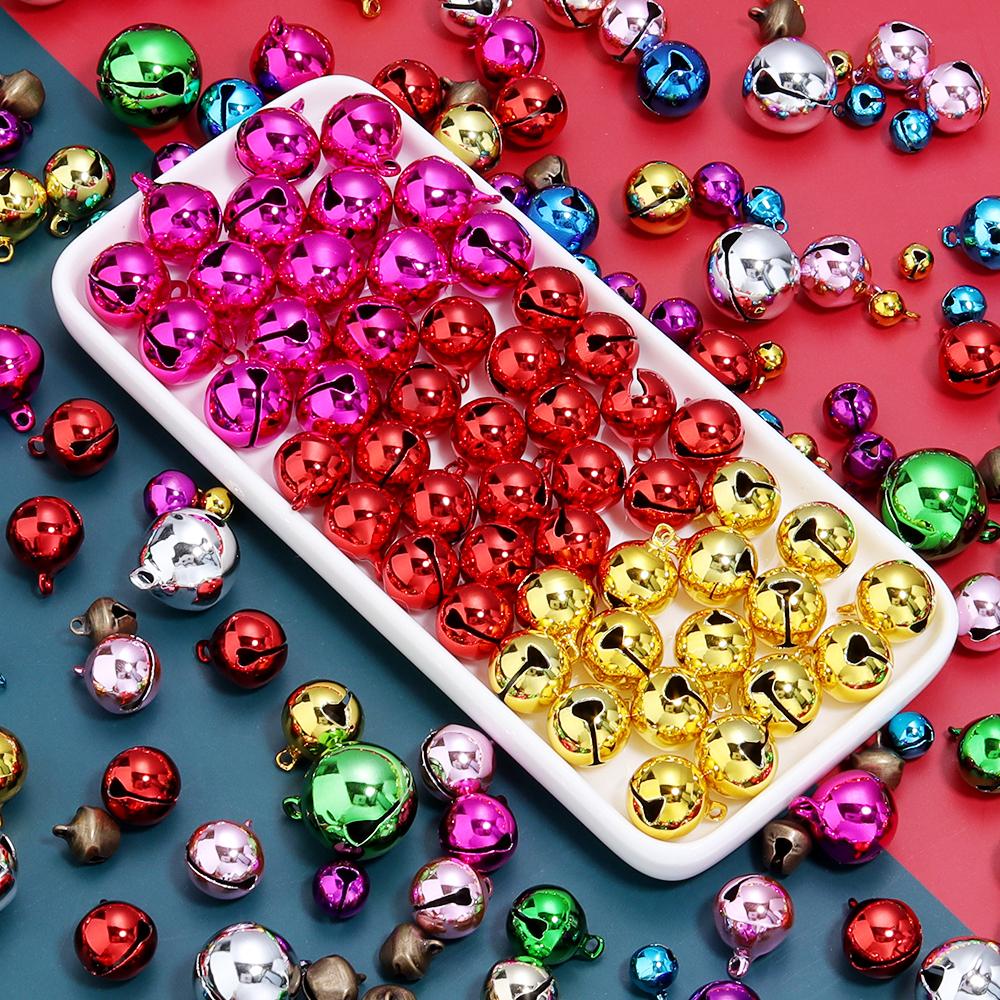 10-50Pcs 6-20mm Iron Christmas Bell Colorful Jingle Pendant For DIY Craft Material Ornament Making Supplies Xmas Decoration 2024