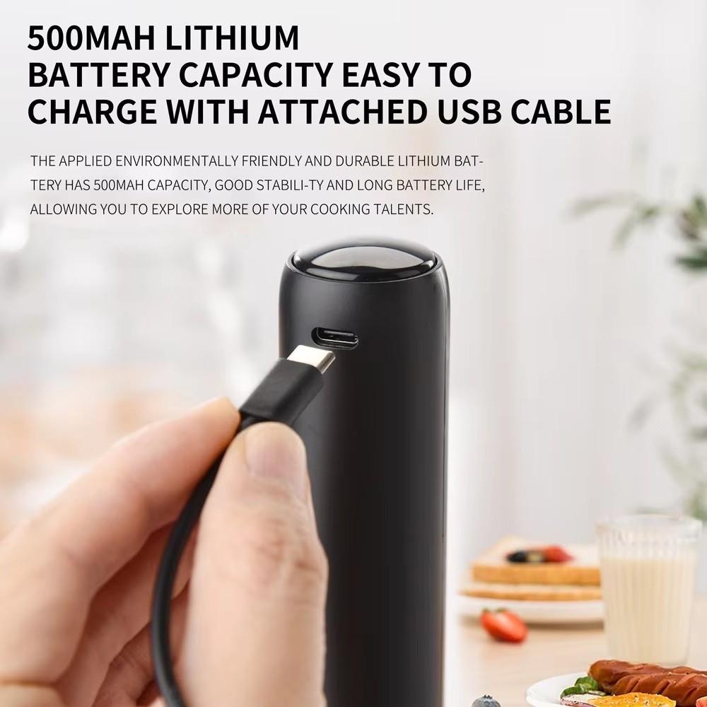 Stainless Steel Handheld Foam Maker USB Charging Milk Frother Beater  Home Appliance