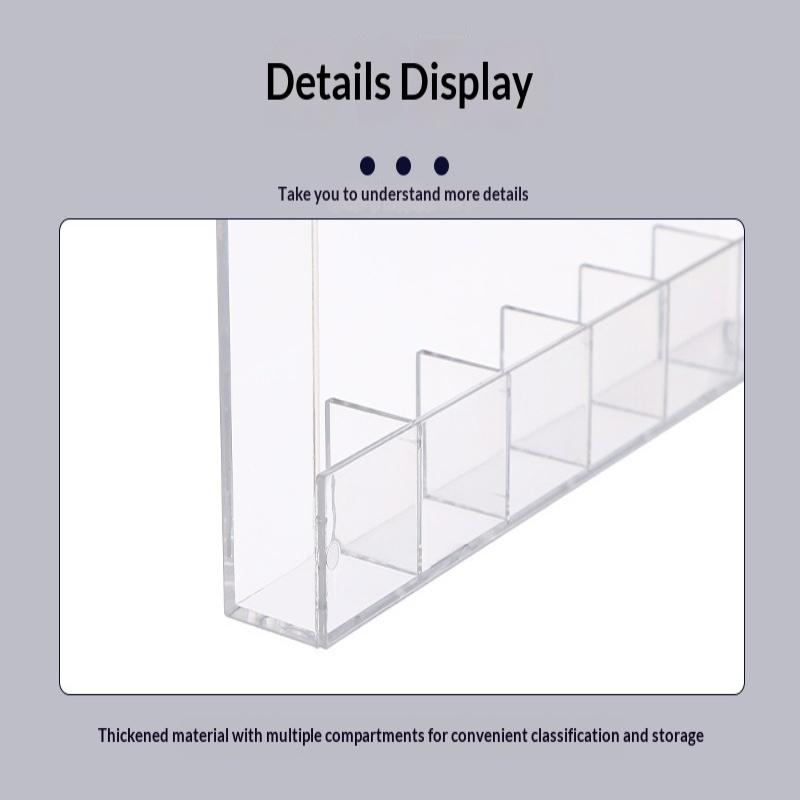 5/6 Grids Reusable Straw Holder, Kitchen Countertop Storage Rack With Strong Double-Sided Tape, Suitable For Countertops Cabinet