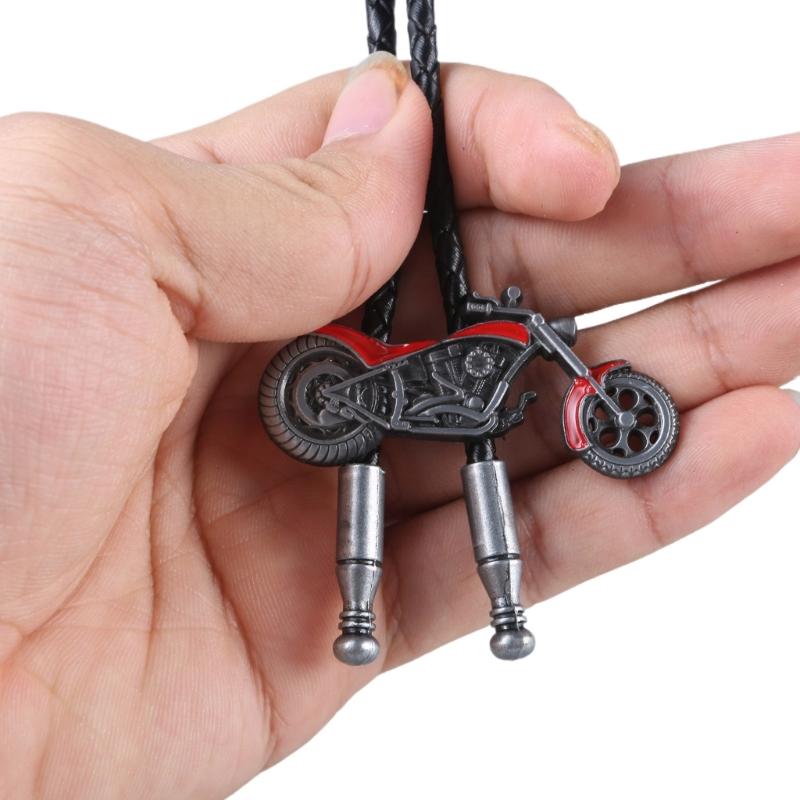 Metal Bolo Tie for Male Carnivals Necktie Motorcycle Pendant Bolo Tie for Shirt Sweater Decorative Adult Birthdays Gift