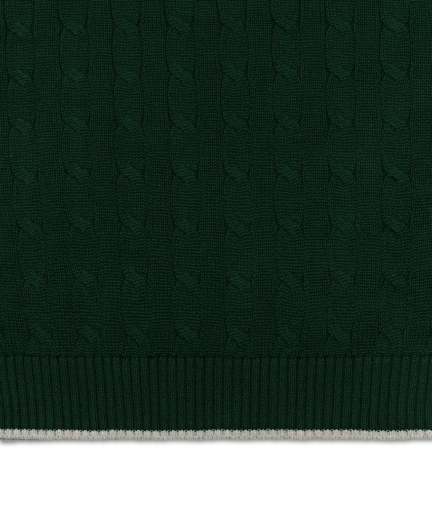 POLO RALPH LAUREN Cable Knit Cotton Sweater Vest - Green
