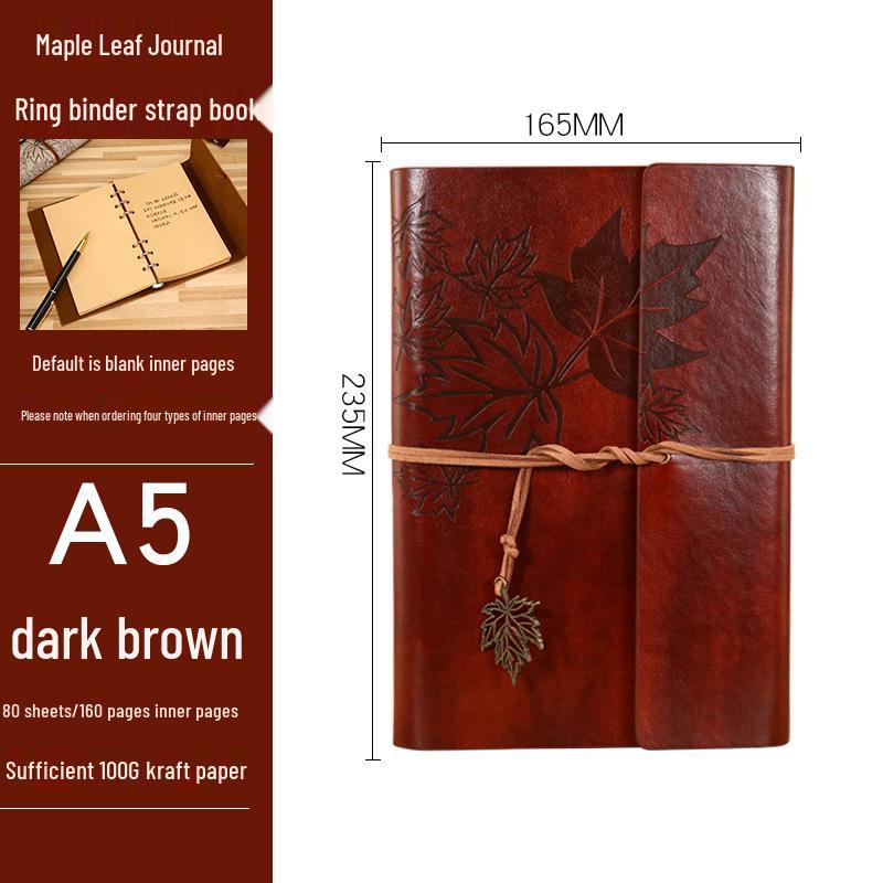 Draagbaar Kraftpapier Reisaanmeldboek: Losbladig DIY Dagboek Notitieboek