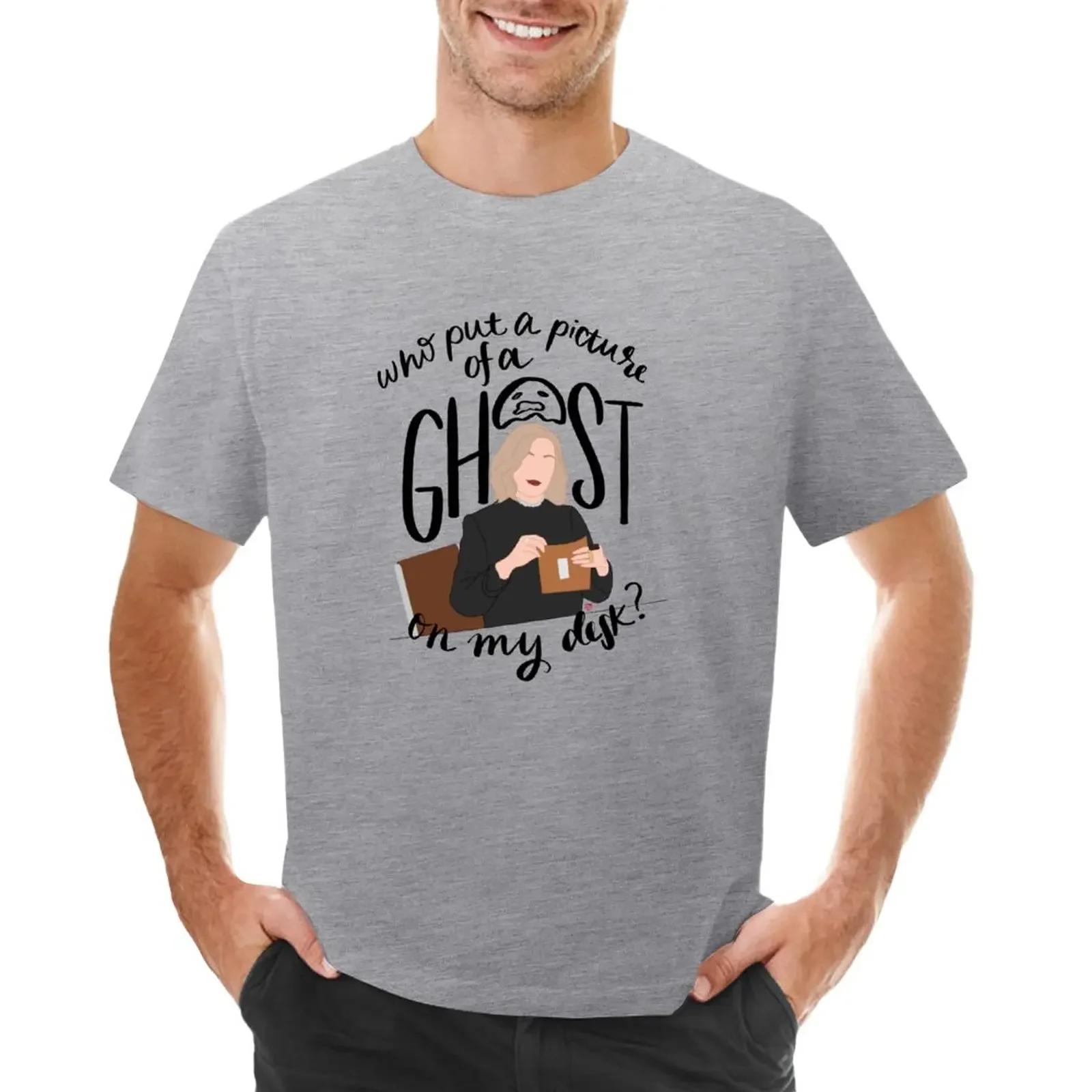 

Who Put a Picture of a Ghost on my Desk TShirt oversizeds aesthetic clothes heavyweights anime funny t shirts for men S