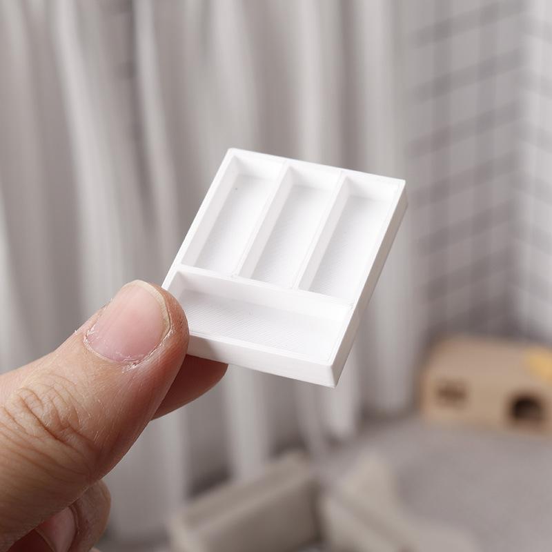 5Pcs 1/12 Dollhouse Tableware Sundries Storage Tray Table Drawer Storage Case Dressing Desk Jewelry Stationery Organizer