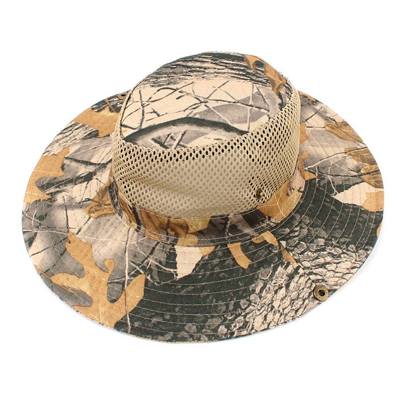 Fashion Military Camouflage Bucket Hats Jungle Camo Fisherman Hat with Wide Brim Sun Fishing Cap