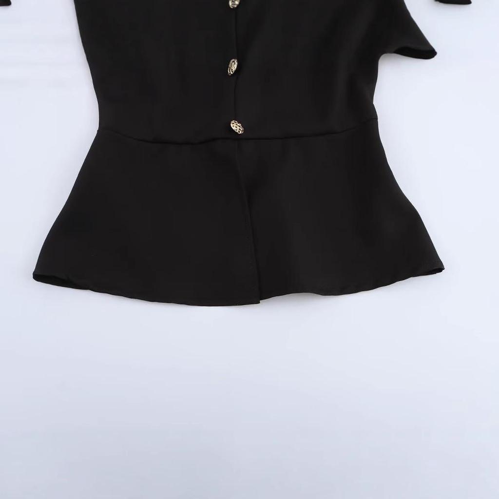 2025 Spring Women's Fashion: European-American Style Versatile Organza Print Top