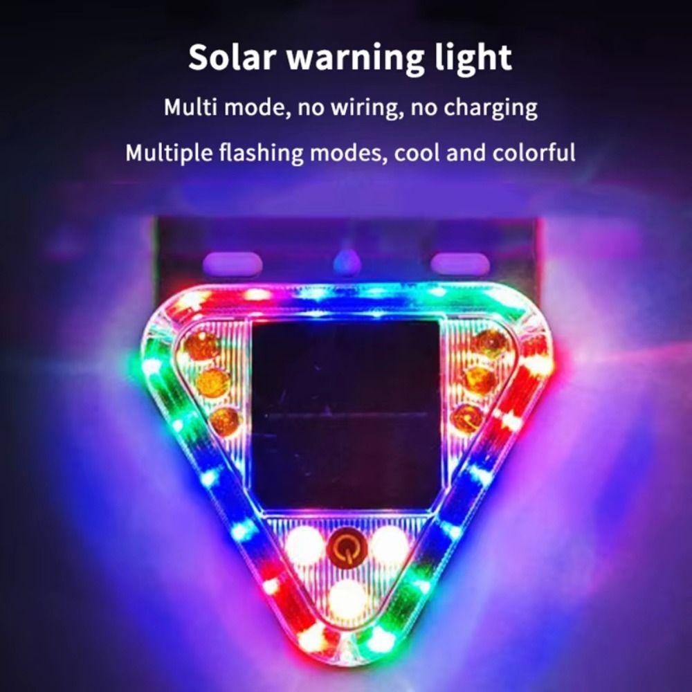 Magnetic Base Wireless Truck Lamp Solar Powered Strobe Flashing Triangle Lamp  Truck Rear Use