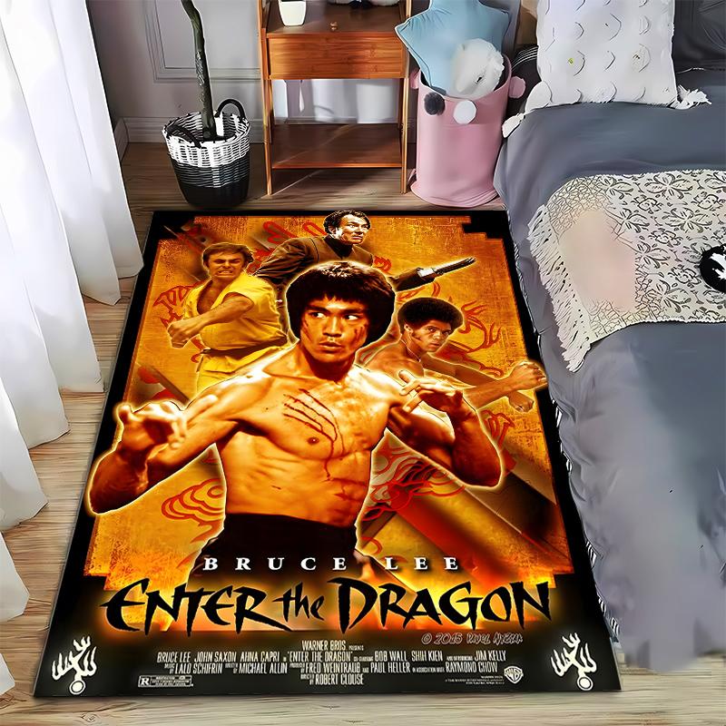 

Bruce Lee printed flannel carpet, non-slip, machine washable, soft, suitable for bedroom, living room, and children s room decoration 40x60cm( 15x23in )