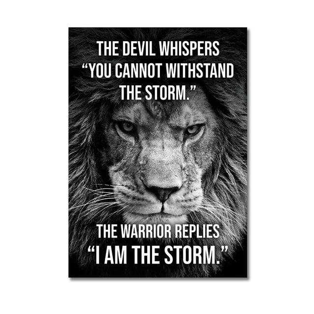 Lion Motivational Posters and Prints Inspirational Positive Quotes Animal Wall Art HD Pictures Canvas Painting Office Home Decor