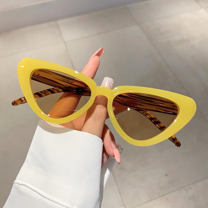

Солнцезащитные очки «кошачий глаз» Ретро-модные солнцезащитные очки Модные уличные солнцезащитные очки для фотосъемки жёлтый