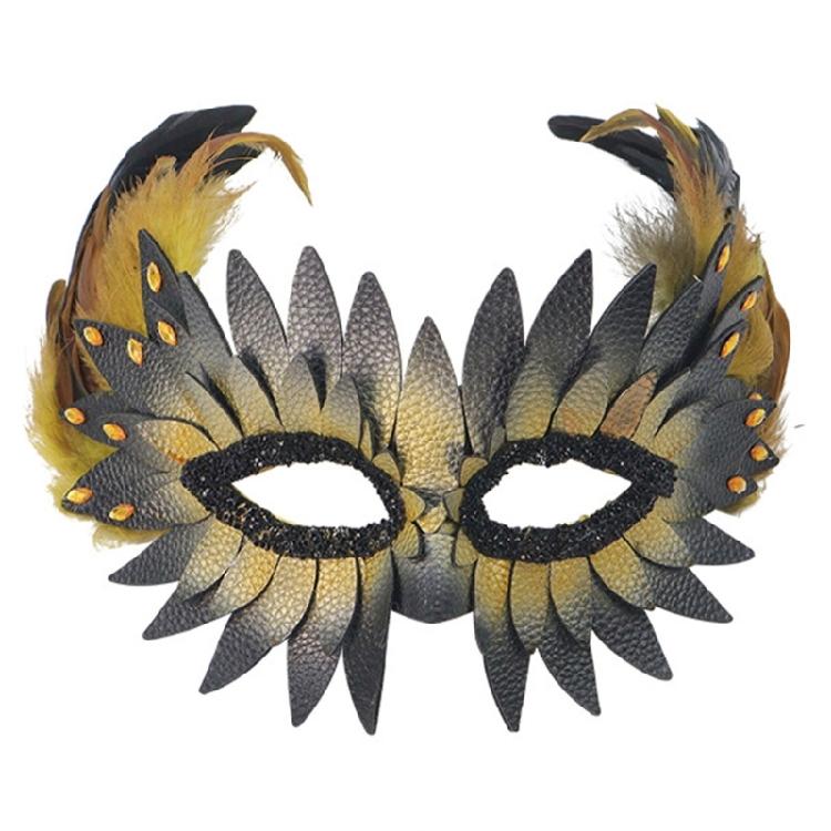 Adjustable Half Face masquerades Mask Owl Feather Accents Ergonomic Design For Costume Parties And Stage Performances