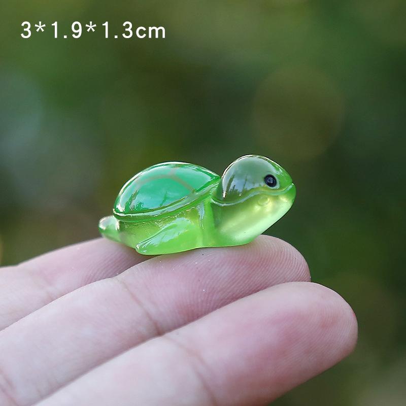 1 Stück Bunte Leuchtende Mini Schildkröte Mikro Landschaft Figur Ornament DIY Leuchtende Schildkröte Miniatur Statue Topfgarten Dekor
