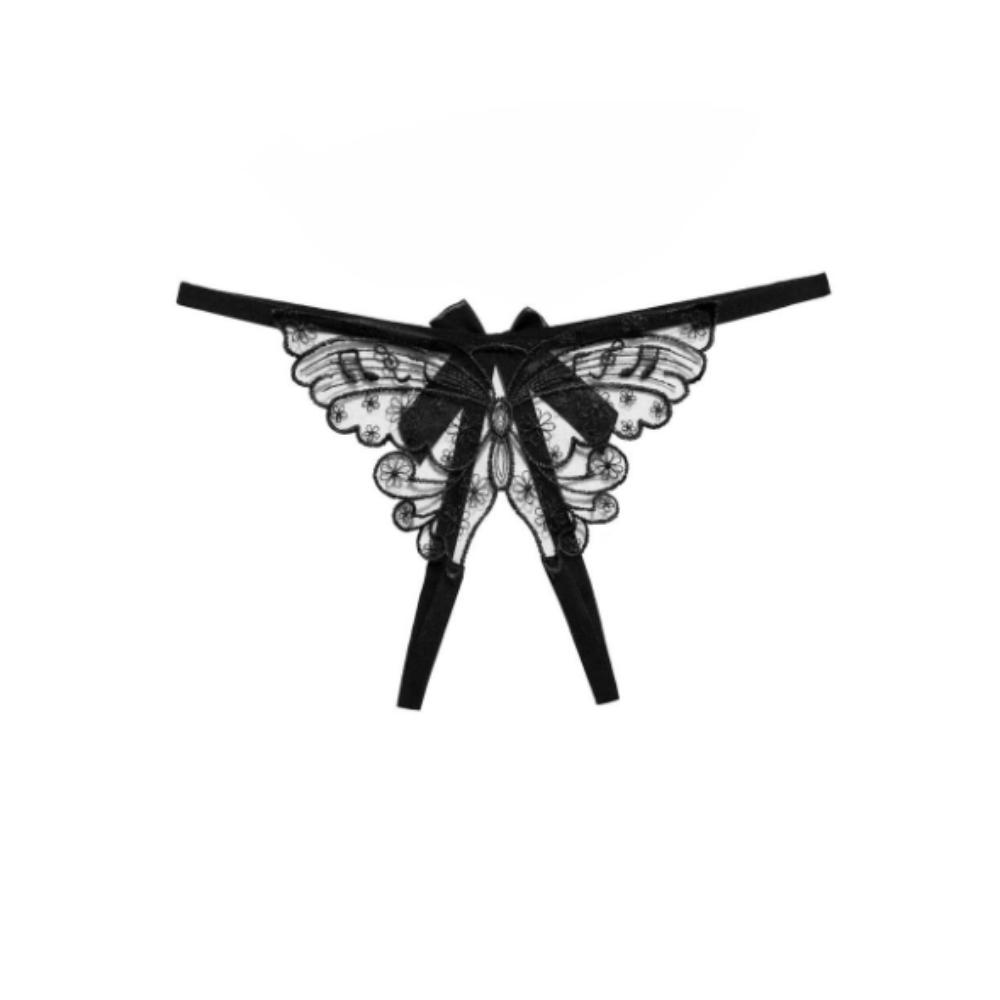 Butterfly Lace Embroidered Panties Thin Belt Bowknot T-Pants Transparent Sexy Mesh Thongs  Gift