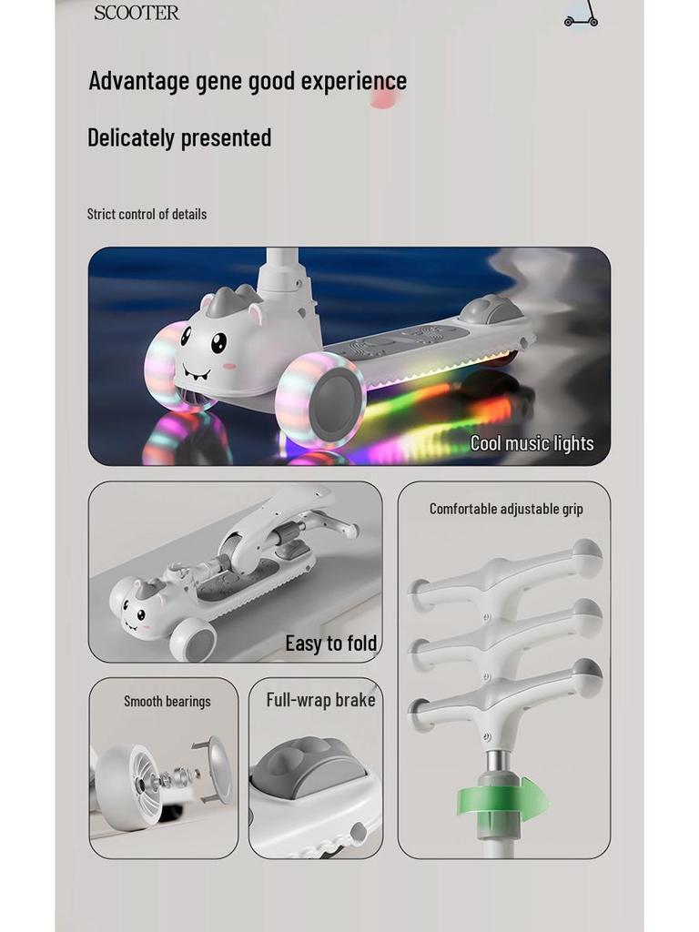 Kids' Folding Scooter - Ages 2-10, Boys & Girls