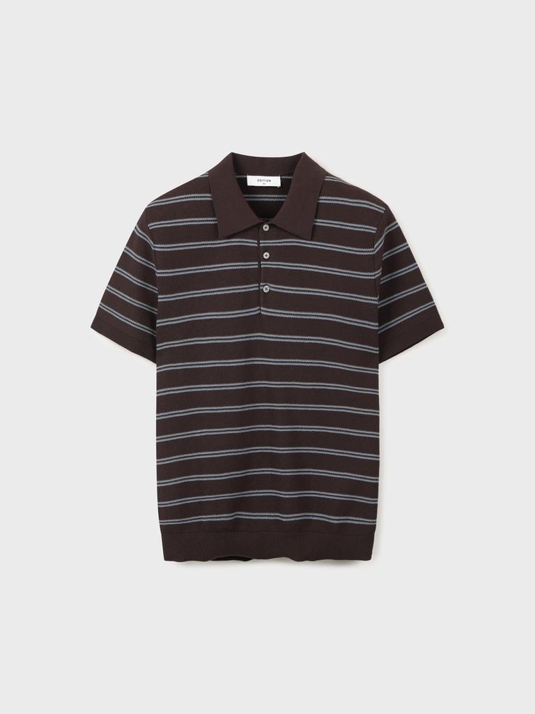 EDITION Men'S Multi-Stripe Collared Neck Washable Knit_Neg2Et1927