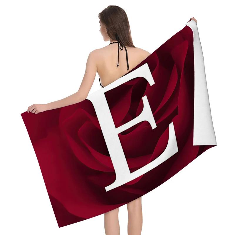 Home bath towels for the body towels bathroom letters and flower quick drying microfiber beach towel man and women large sports