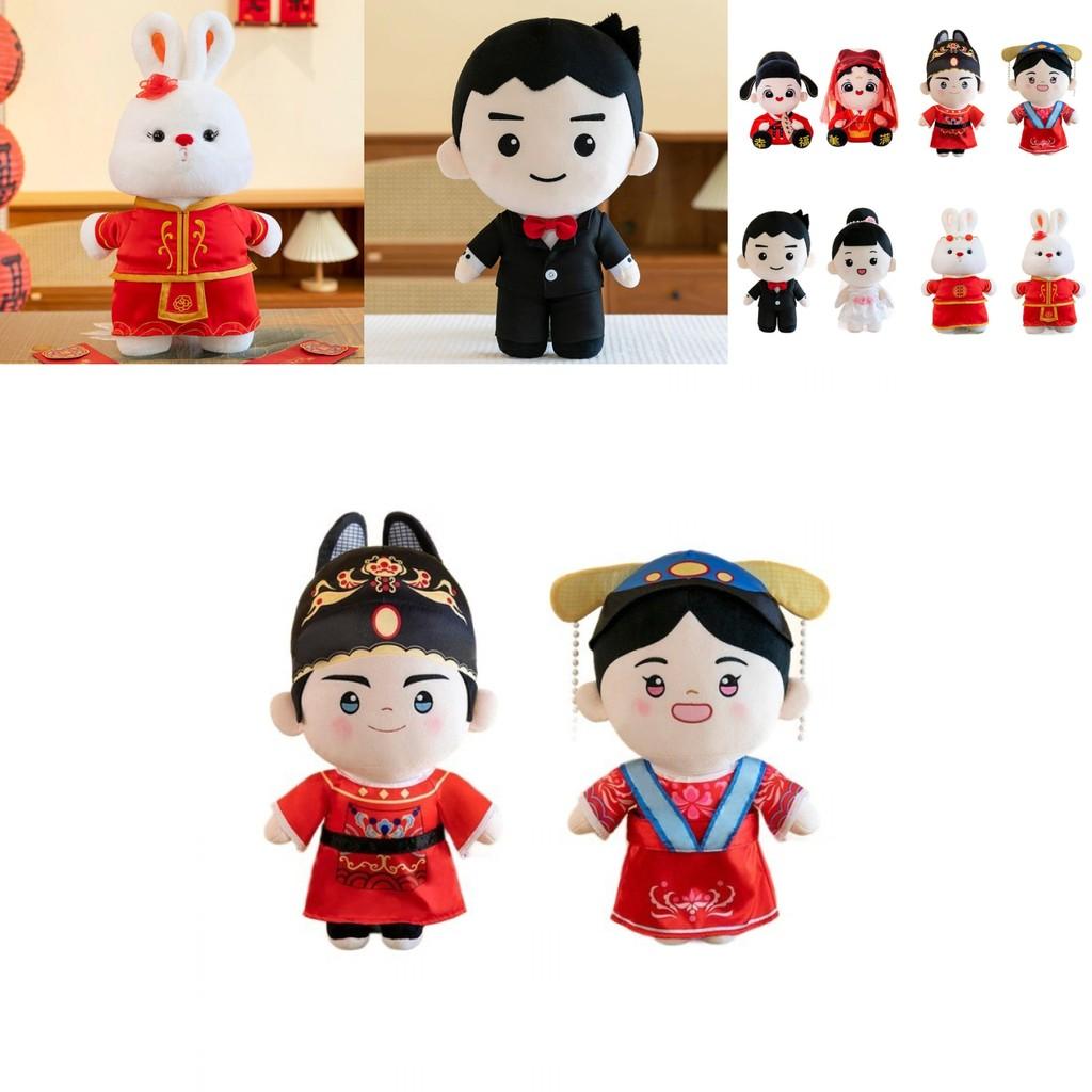 Wedding Plush Couple Dolls With Soft Short For Romantic Home Decor