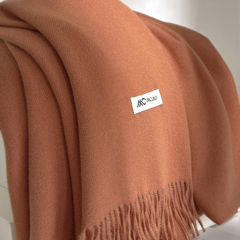 Cachecol Inverno Feminino Sólido 26 Cores Quente Espesso Caxemira Xale Moda Exterior Luxo Franjas Pashmina Envoltório Senhora Cachecóis à Prova de Vento