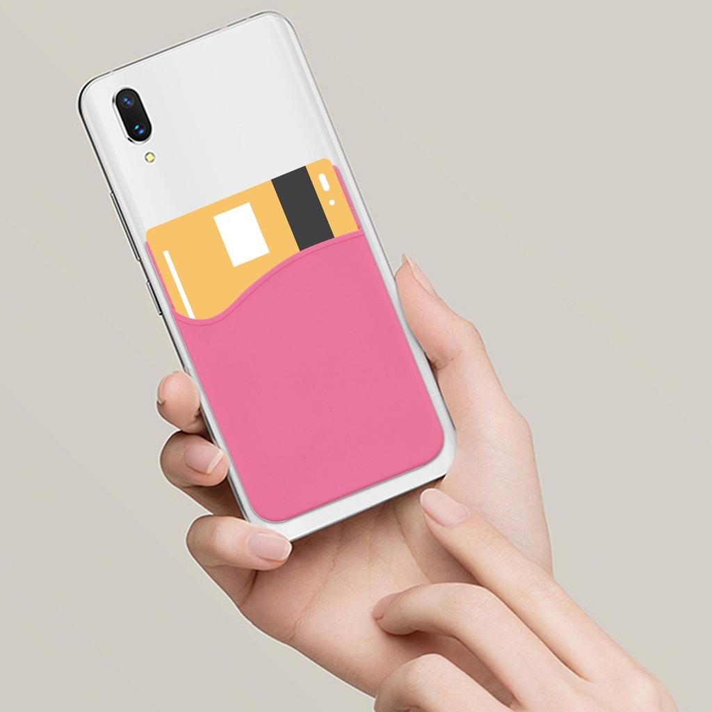 Silikon Handy Kartenhalter Tasche, Aufklebbares Portemonnaie, Selbstklebende Kreditkartenhülle, Kompatibel