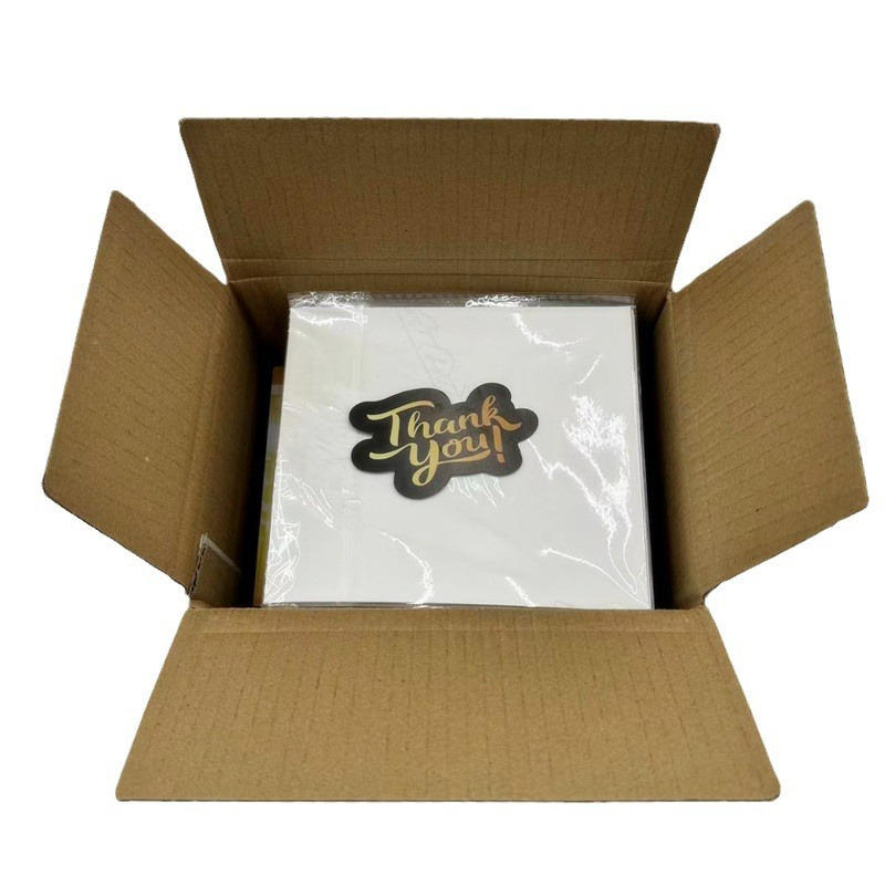 50-Pack Unique Minimalist Thank You Cards with Envelopes Creative Small Irregularly Shaped Cards for Clients Customers Employees