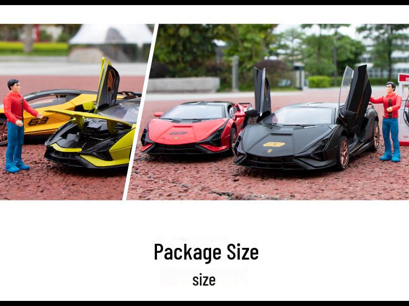 Black Mamba 1/24 Lamborghini Lightning Alloy Toy Car with Pull Back, Sound, Light, and Opening Doors