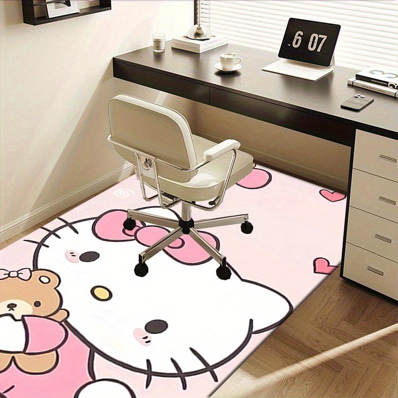 Office Rug Hello Kitty, Teddy Bear Anti-Slip Rug, Machine Washable for Living Room, Bedroom, Office, Multiple Sizes, Bedroom Mat, Decorative Mat, Dura