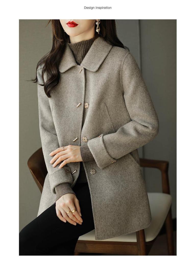 Spring 2025 Women's Petite Fashion Slimming Versatile Cotton-Padded Woolen Coat