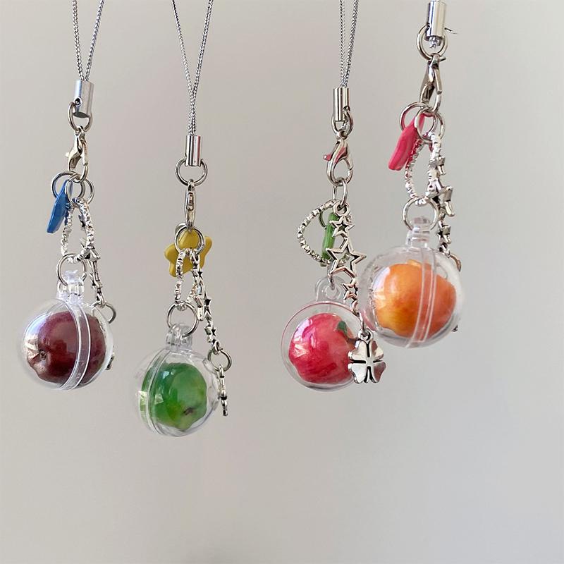 Cute Mini Fruit Phone Charm Chain Keychain Phone Lanyard Phone Case Hanging Pendant Creative Y2K Jewelry Gift