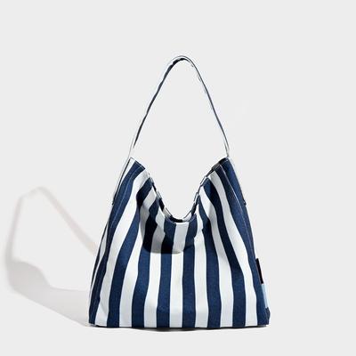 Lockere Canvas Trail Tasche Damen Gestreifte Computertasche Studenten Pendler Umhängetasche