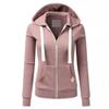 Dames Slim Sweatshirt met Rits en Capuchon Effen Kleur Sportjas Lente Herfst Persoonlijkheid
