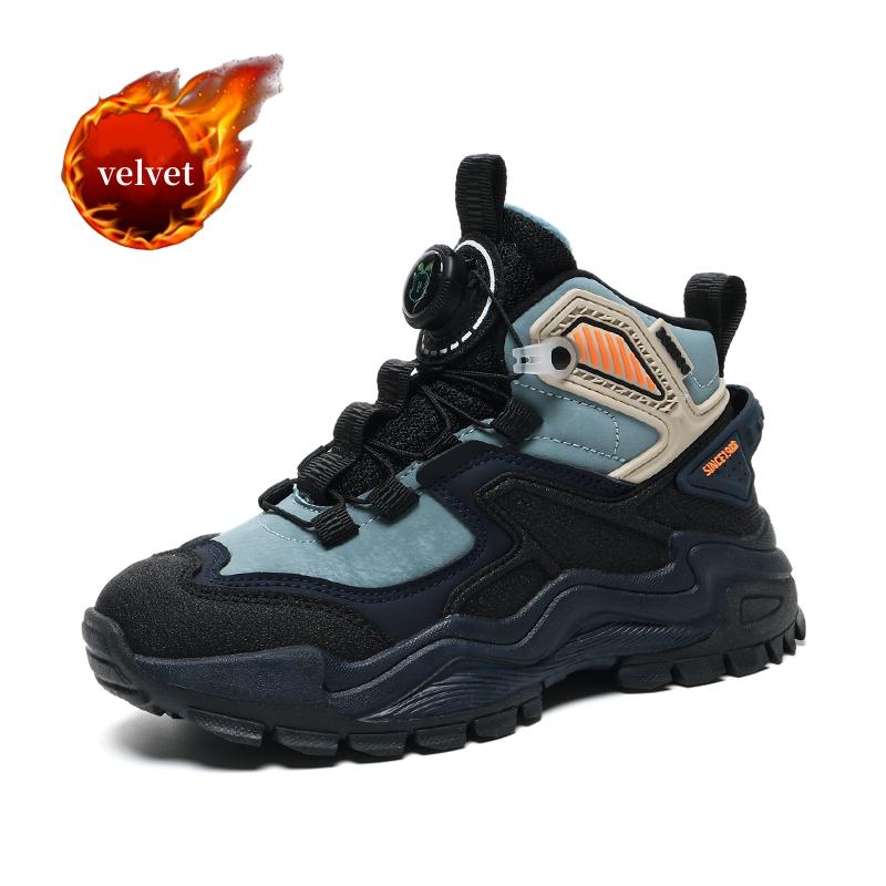 

Winter Velvet Children s Snow Boots Fashion Knob High Top Sneakers Kids Outdoor Warm Plush Casual Sports Shoes For Boys Trainers 40